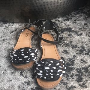 Aldo black and white summer sandals